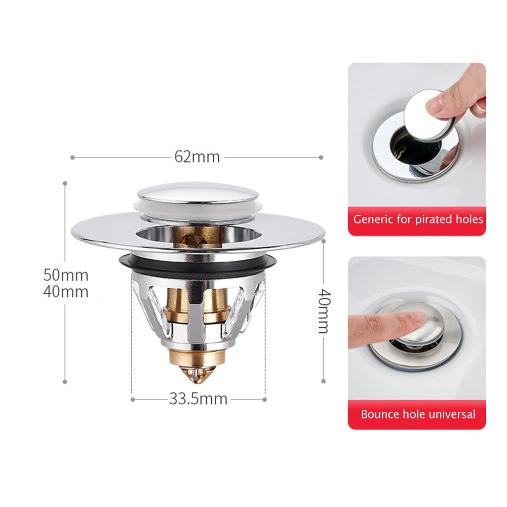 Stainless Steel Kitchen Sink Filter Strainer Plug, Universal